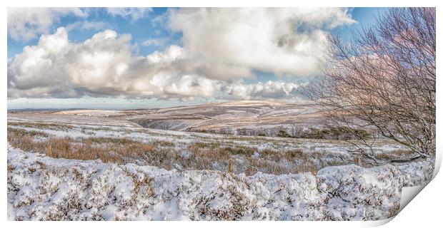 Snowy January view towards Dunkery Beacon Print by Shaun Davey