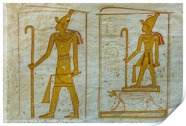 Wallpainting of the egyptian god Osiris  Print by Stig Alenäs