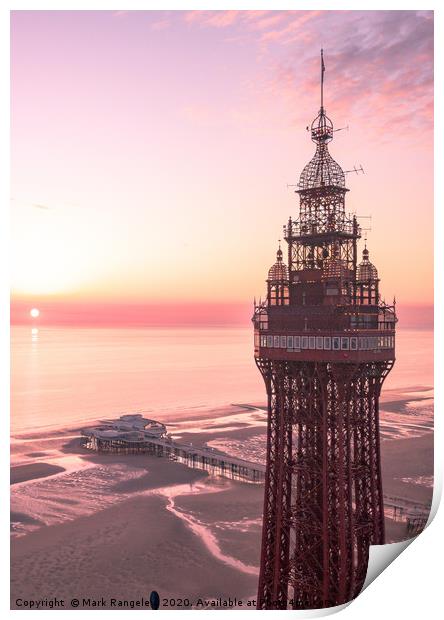 Blackpool Tower Sunset Print by Mark Rangeley