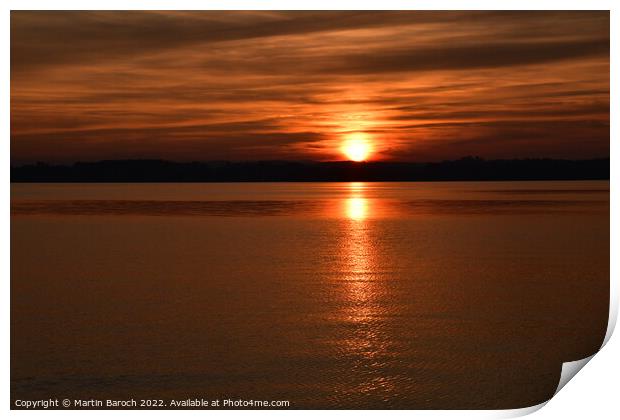 Lake Zug sunset Print by Martin Baroch