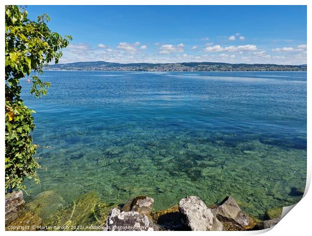 Breezy Lake Zurich Print by Martin Baroch