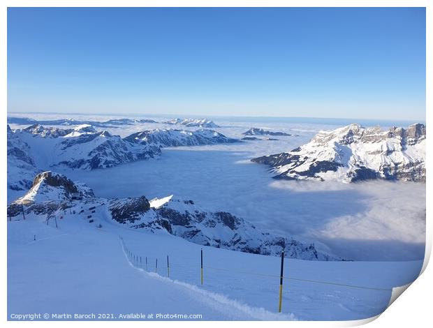 Look from the Titlis glacier Print by Martin Baroch