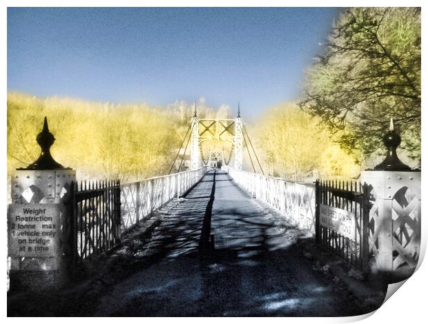 Apley Suspension bridge.  Print by Steve Taylor