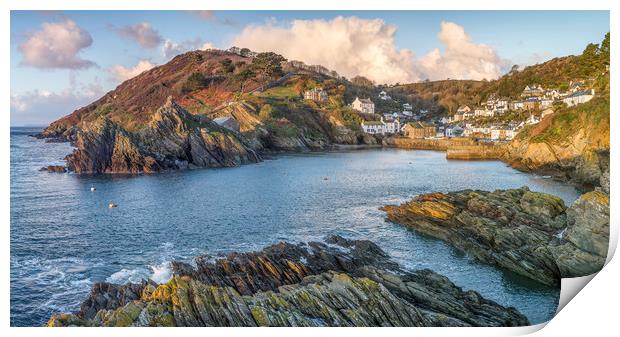 December Morning, Polperro Print by Mick Blakey