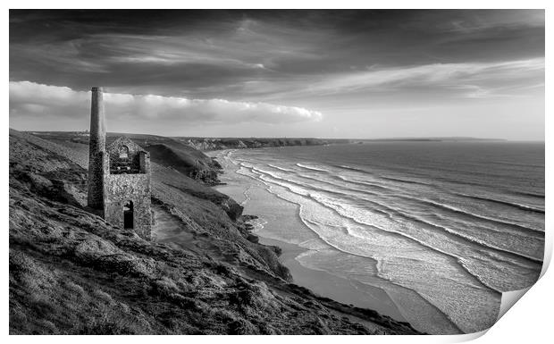 Contrasing light, Wheal Coates, Cornwall Print by Mick Blakey