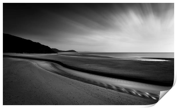 Horizon Highlights, Pentewan Sands, Cornwall Print by Mick Blakey