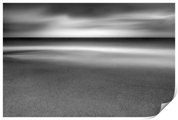 Wave over sand on Cornish beach Print by Mick Blakey