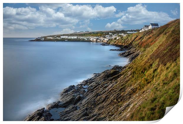 Coastline Landscape, Portscatho, Cornwall Print by Mick Blakey