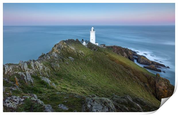 Late Light, Start Point Lighthouse, Devon Print by Mick Blakey