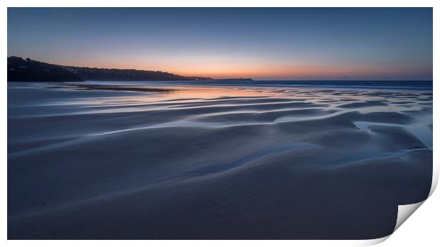 Dusk, Gwithian Sands, Cornwall Print by Mick Blakey