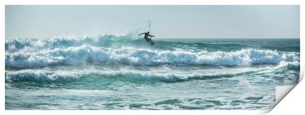 Silhouette surfer  Print by Mick Blakey