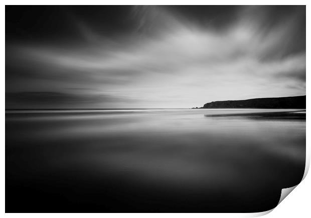 Headland Reflections, Bedruthan Steps, Cornwall Print by Mick Blakey