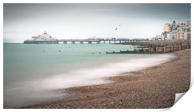 Eastbourne Pier and Beach Print by Mark Jones