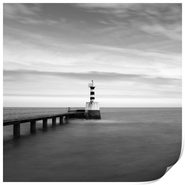 Amble Lighthouse Print by Mark Jones