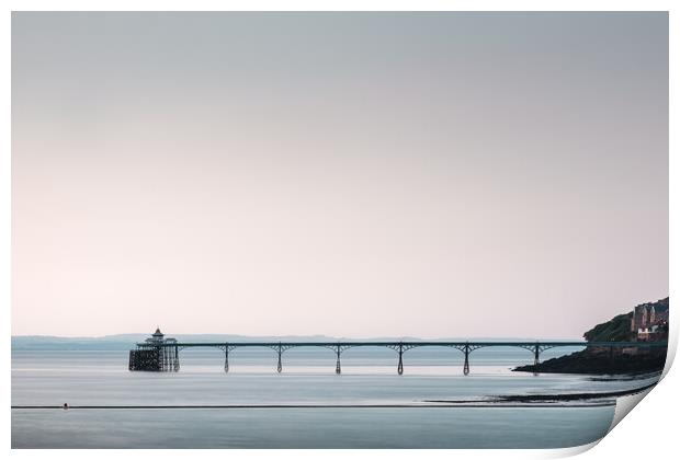 Clevedon Pier from the Marine Lake Print by Mark Jones