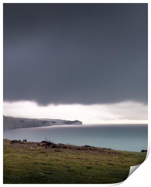 Seven Sisters and Belle Tout from Seaford Head Print by Mark Jones
