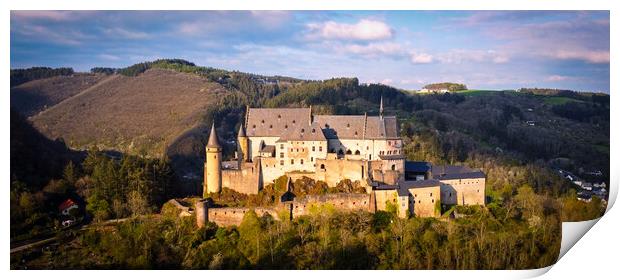 Ancient Vianden Castle in Luxemburg Print by Erik Lattwein