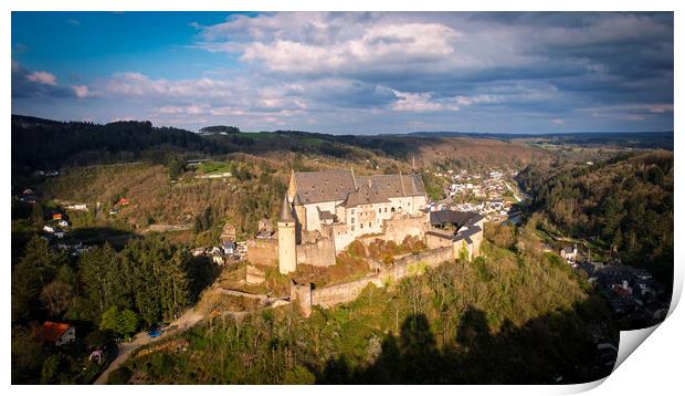 Ancient Vianden Castle in Luxemburg Print by Erik Lattwein