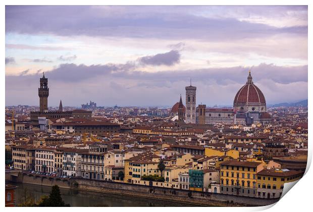 City of Florence in Italy Tuscany Print by Erik Lattwein