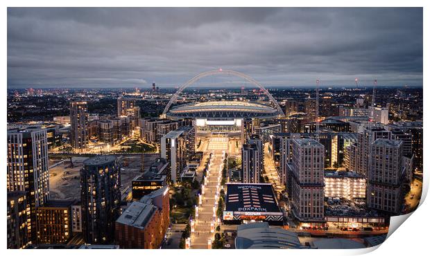 Wembley Park London by night Print by Erik Lattwein