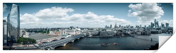 Panoramic view over the city of London Print by Erik Lattwein
