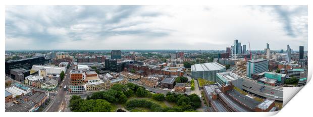 Panoramic aerial view over the University of Manchester Print by Erik Lattwein