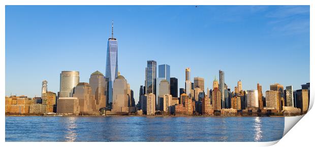 Panoramic skyline of Manhattan on a sunny day - travel photography Print by Erik Lattwein