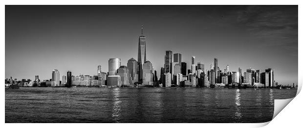 Panoramic skyline of Manhattan on a sunny day - travel photography Print by Erik Lattwein
