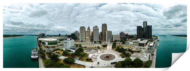 City of Detroit - panoramic aerial view - DETROIT, USA - JUNE 13, 2023 Print by Erik Lattwein