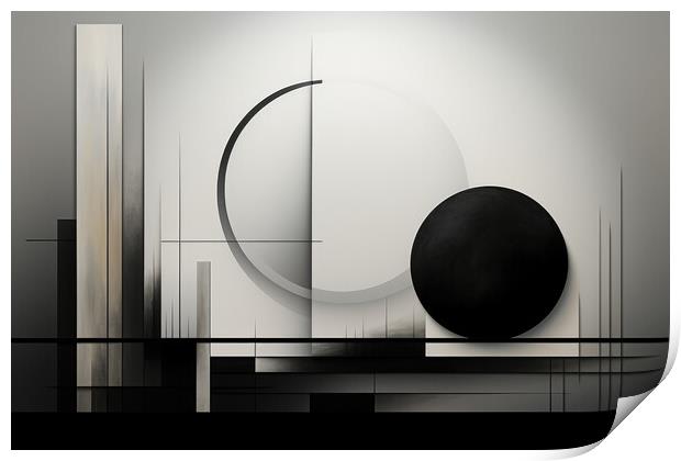BW Harmony Abstract patterns - abstract background composition Print by Erik Lattwein