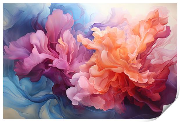 Ethereal Dreamscapes Abstract painting - abstract background com Print by Erik Lattwein