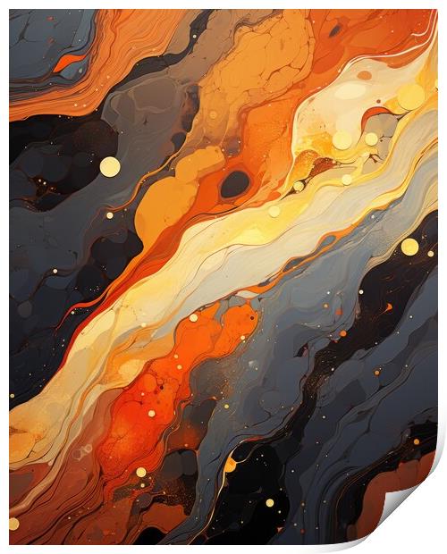 Oil spill plain texture background - stock photography Print by Erik Lattwein