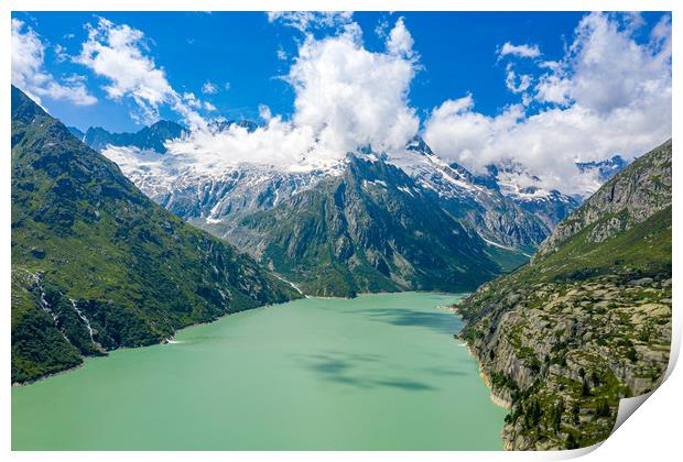 Mountain Lake in the Swiss Alps - Switzerland from Print by Erik Lattwein