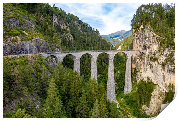 Famous viaduct near Filisur in the Swiss Alps call Print by Erik Lattwein