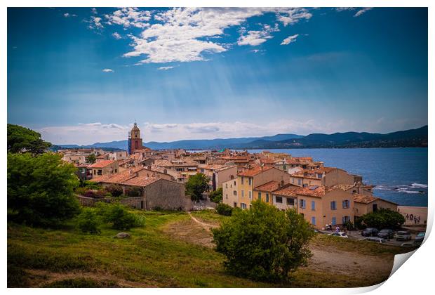 View over Saint Tropez in France located at the Me Print by Erik Lattwein