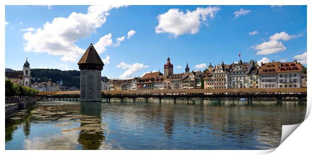 River Reuss in the city of Lucerne Print by Erik Lattwein