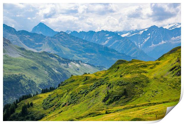 Wonderful spot for vacation in the Swiss Alps Print by Erik Lattwein
