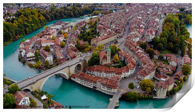 The historic district of Bern - the capital city of Switzerland Print by Erik Lattwein