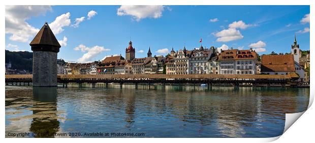 City of Lucerne Switzerland and Lake Lucerne Print by Erik Lattwein