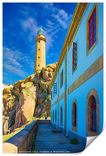 Cape Vilan lighthouse, Galicia Print by Jordi Carrio