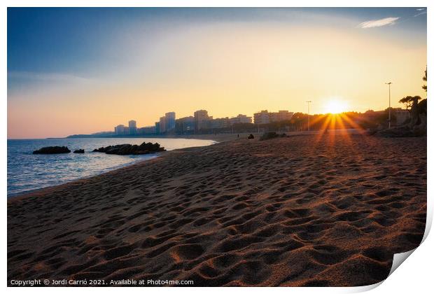 Sunset in Platja d'Aro, Costa Brava - Glamor Edition Print by Jordi Carrio