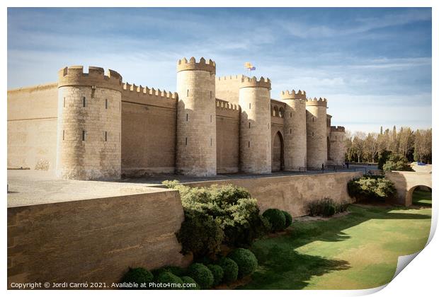 Palace of Alfajeria, seat of the Government of Aragon, Spain - D Print by Jordi Carrio