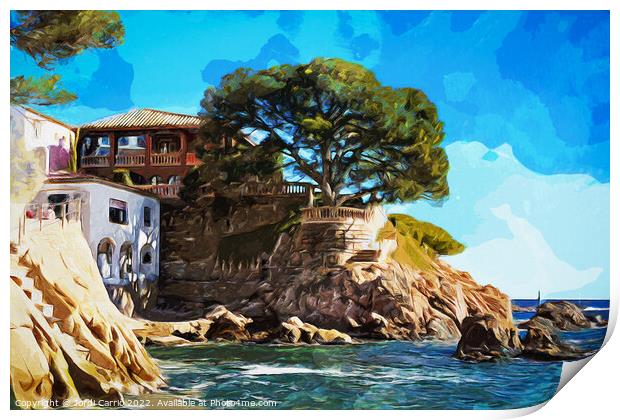  Cala Malaret in watercolor - CR2201-6751-WAT Print by Jordi Carrio