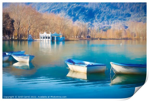 Reflections of Banyolas in Blue - CR2201-6614-PIN Print by Jordi Carrio