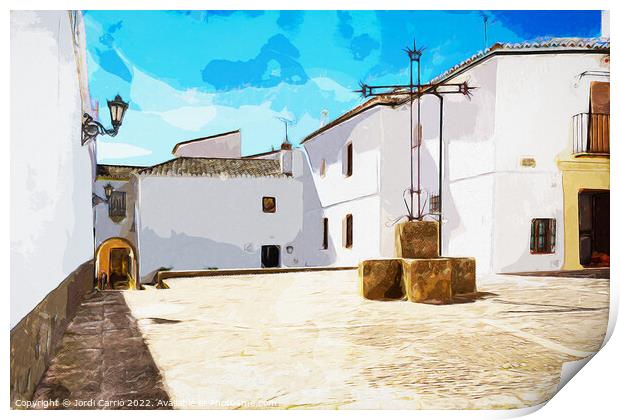Ronda historic center square - C1804 2935 WAT Print by Jordi Carrio