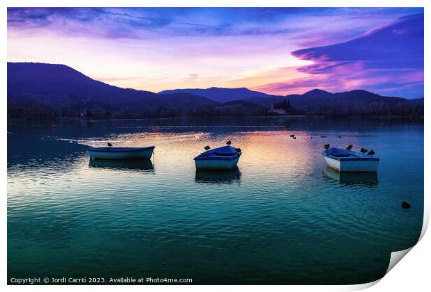 Boats anchored in the Sunset - CR2301-8543-GRACOL Print by Jordi Carrio