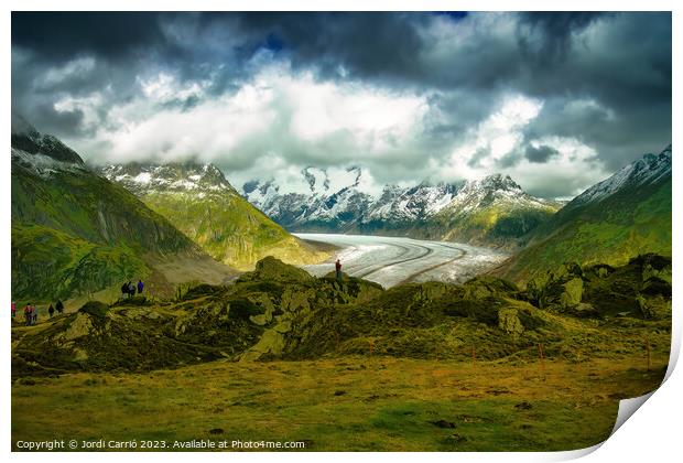 Aletsch Glacier Panorama - N0708-58-ORT-2 Print by Jordi Carrio