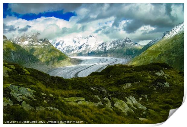 Majestic Aletsch Glacier - N0708-67-ORT-2 Print by Jordi Carrio