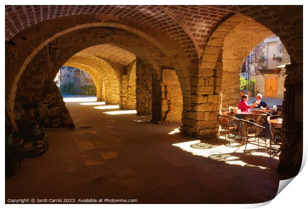 Arches of the Plaza del Castillo - C1610 7649 ORT Print by Jordi Carrio