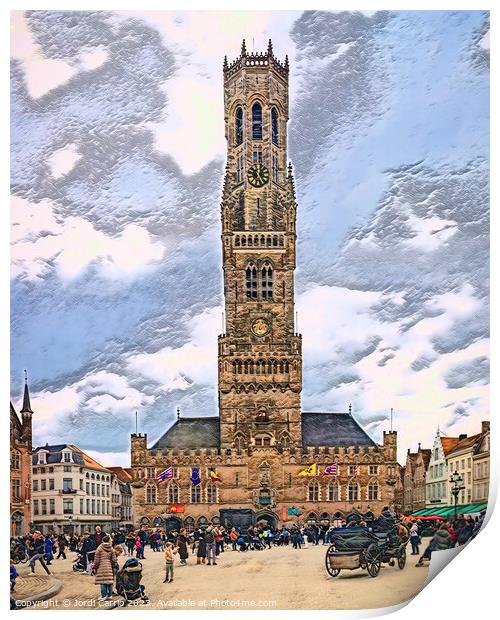 Charming Bruges Belfry - CR2304-8937-PIN Print by Jordi Carrio